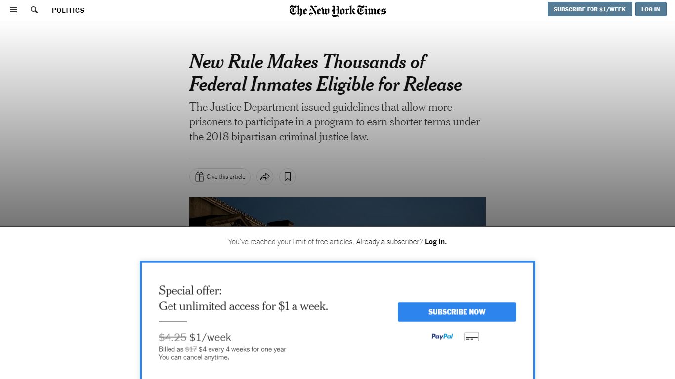New Rule Makes Thousands of Federal Inmates Eligible for Release